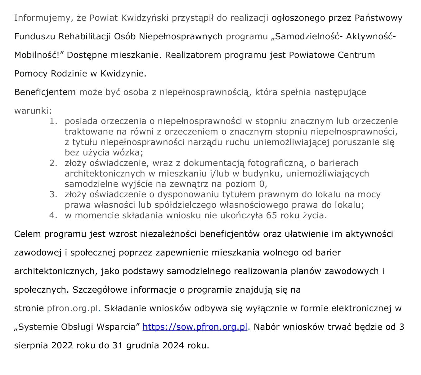 Program mieszkanie 1